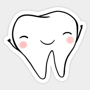 Happy Tooth (blue) Sticker